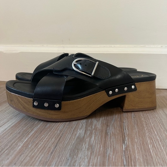 Clarks Signature Leather Heeled Sandals - Sivanne Walk size 10 women’s shoe - Picture 3 of 10